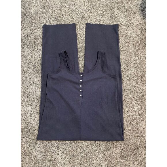 ❤️Old Navy Cropped Rib-Knit Henley Lounge Jumpsuit - Picture 3 of 6